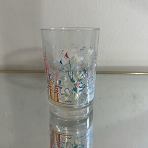 Disney McDonald's 25th Anniversary Glass Donald Duck Mickey Balloons Space Mtn.